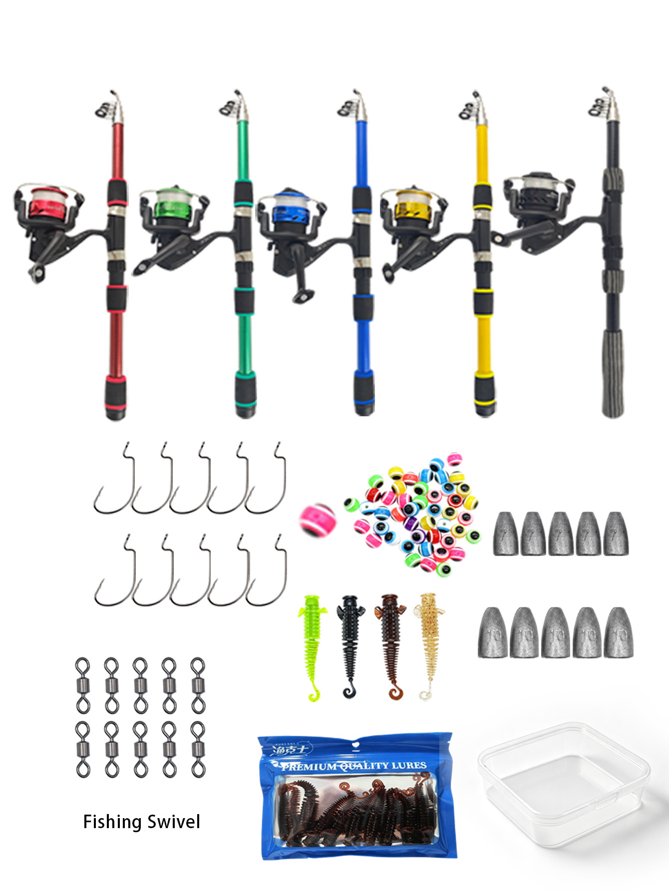 Fishing Equipment Online - Set Kombo Joran Pancing Teleskopik 1.8m: