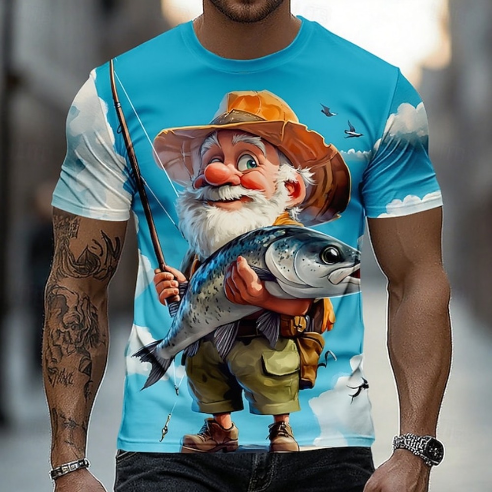 Fishing Equipment Kids - Kaos Pria Motif Memancing 3D Print