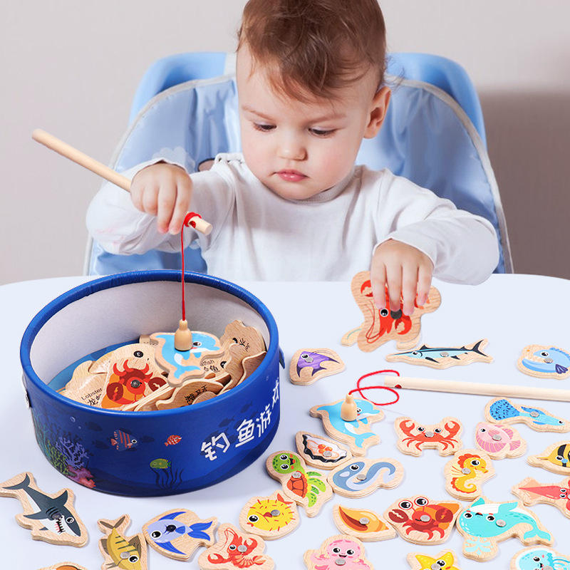 Fishing Equipment Kids - Mainan Memancing Magnetik Kayu untuk Anak-anak