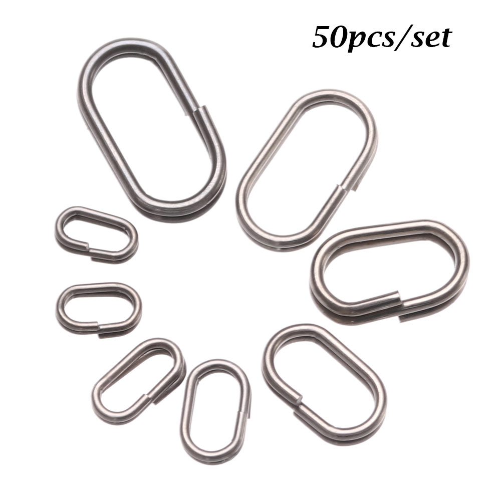 Fishing Equipment Guide - 50 Buah/Lot 8/10/13/15/17/19Mm Cincin Oval Split
