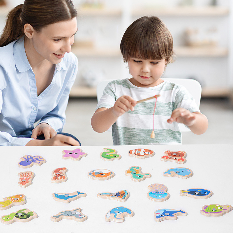 Mainan Memancing Magnetik Kayu - Fishing Equipment Kids ulasan dan harga