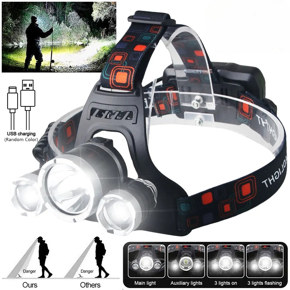 Lampu Depan LED Daya Tinggi 18 - Fishing Headlamp ulasan dan harga